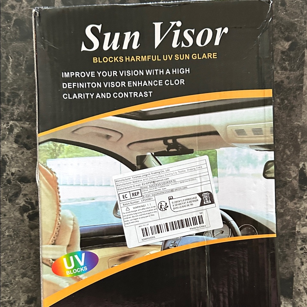 Sun Visor UV Blocking Car Sunshade - Black